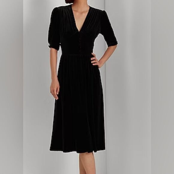 LAUREN RALPH LAUREN Velvet Black dress NWT Size 3X